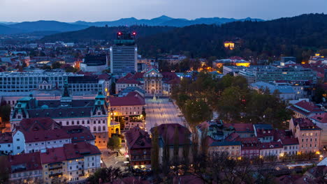 aerial view of ljubljana downtown