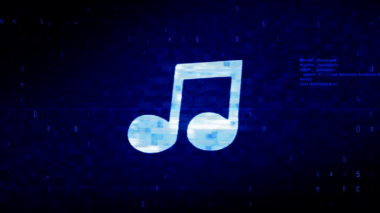 음악 악드 기호 디지털 픽셀 노이즈 오류 애니메이션