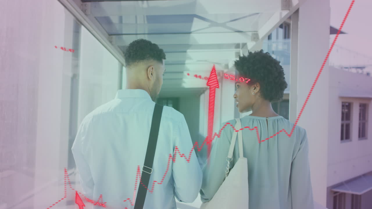 Animation of financial data processing over diverse business people