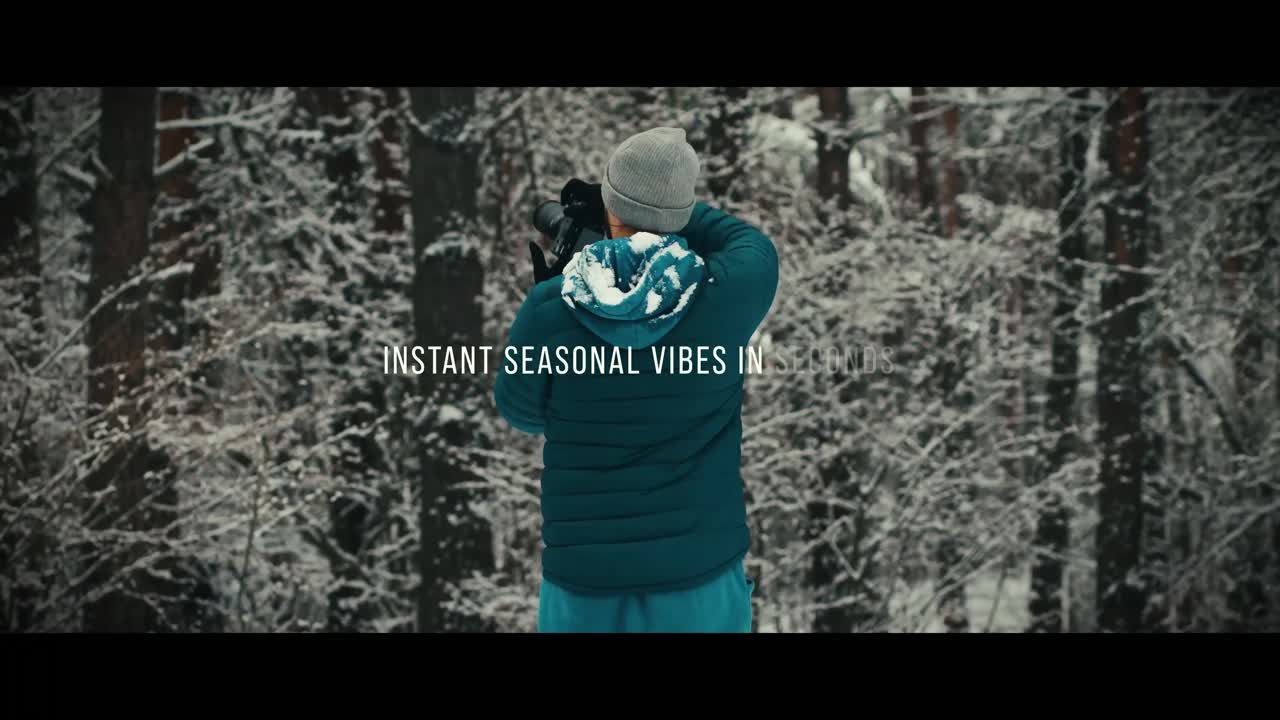 A modern video template designed for realistic snow transition content