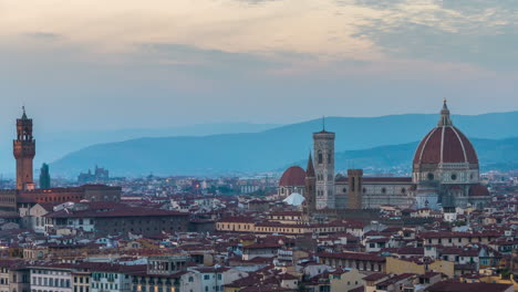 sunset time lapse of florence skyline in italy