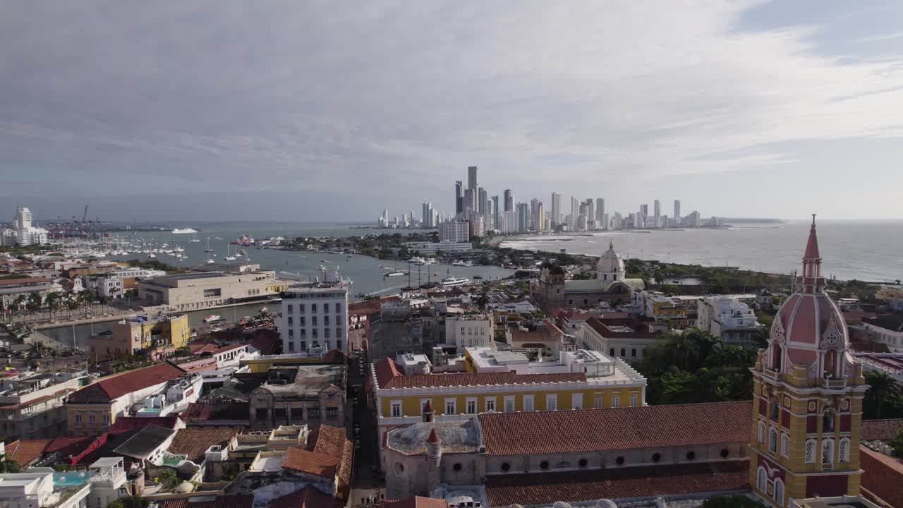 Plano de estabelecimento lento da paisagem urbana residencial e moderna em Cartagena.