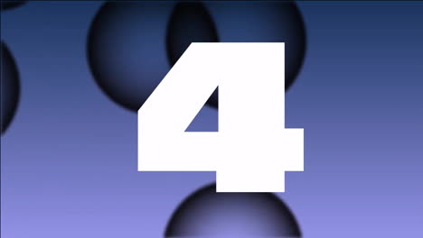 number 5 animation over blue gradient background with black spheres