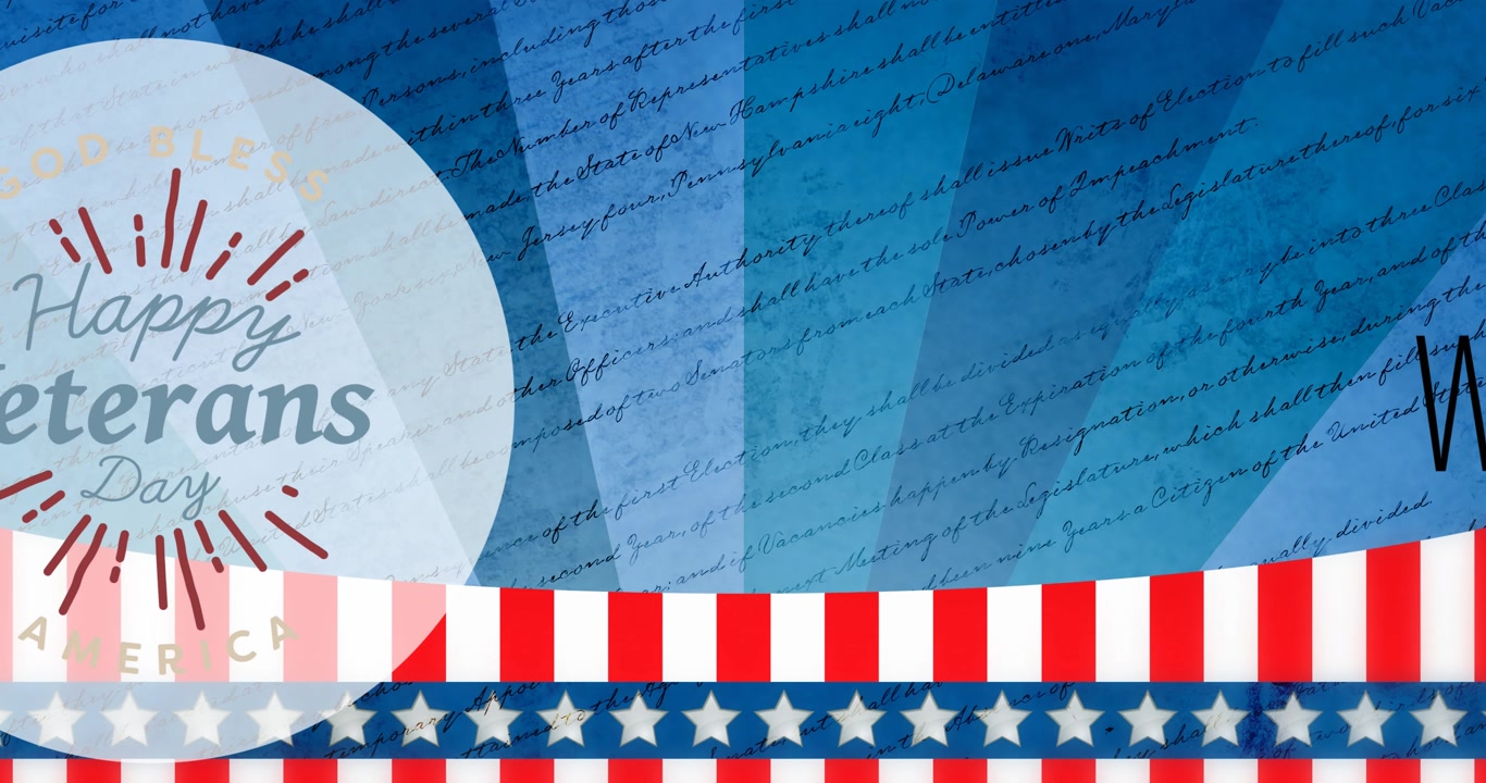 Happy Veterans Day Greeting with American Flag Design