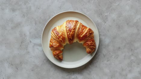 a single croissant on a plate