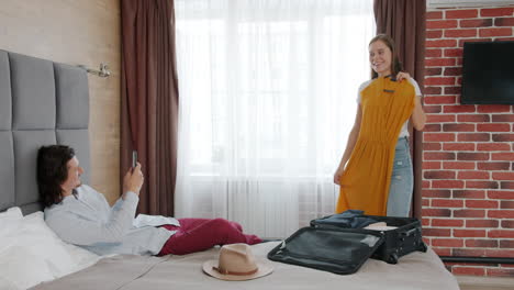 couple getting ready for a trip