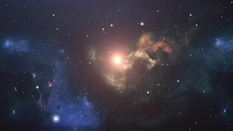 4k universe, star dust and nebula clouds moving in space