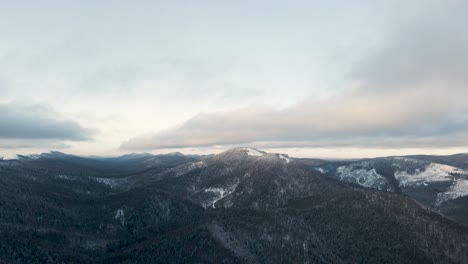 aerial panorama of picturesque ukraine mountains in the winter