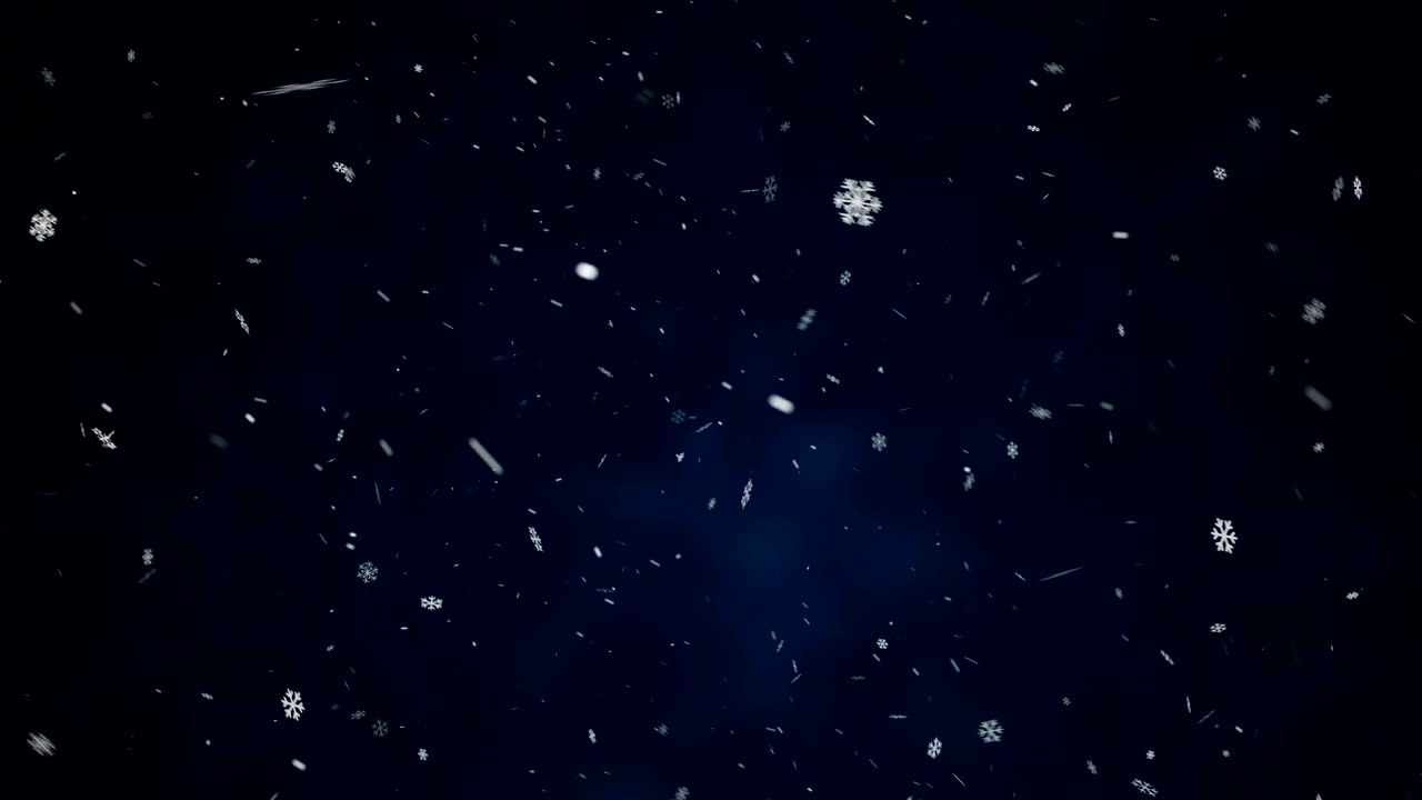 Animasjon av fallende snø på blå bakgrunn