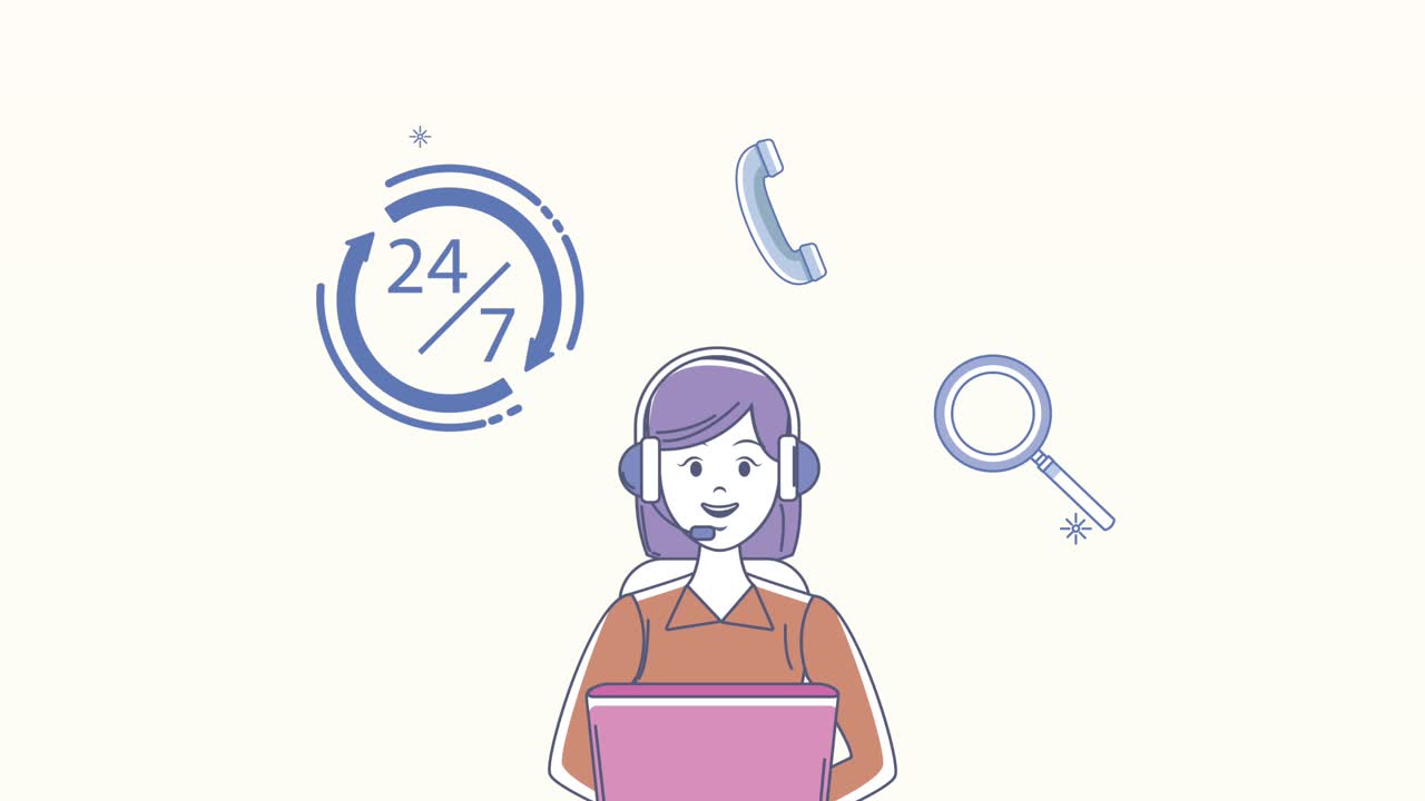 customer service female worker character