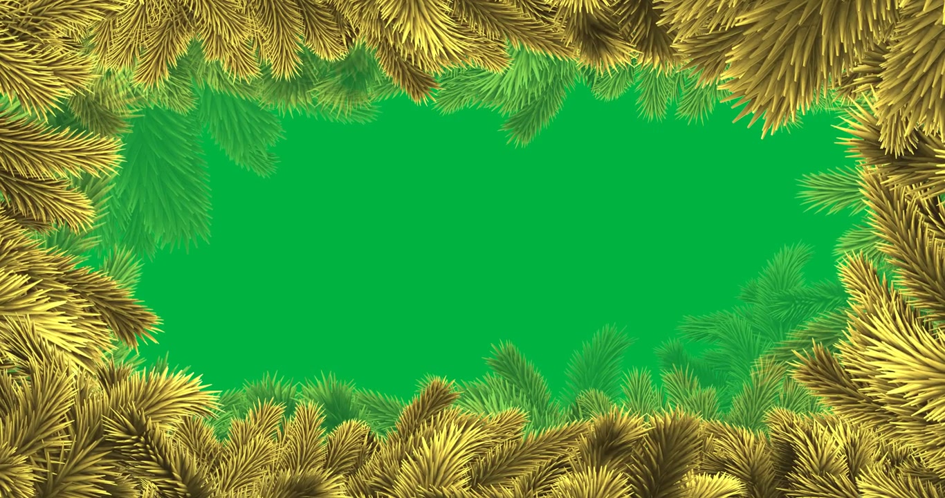 Animation of fir tree frame at christmas on transparent background