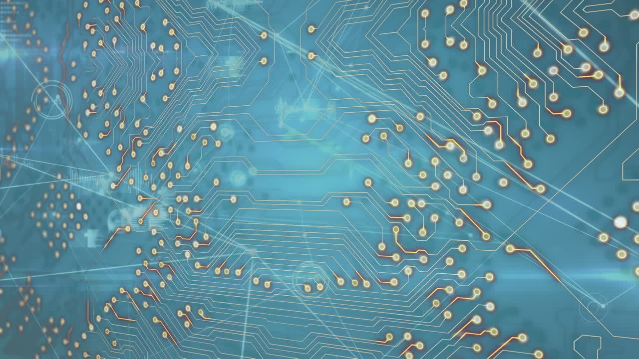 파란색 배경에 연결 네트워크의 애니메이션