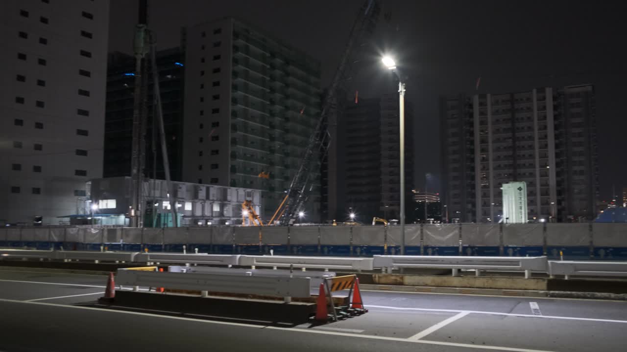 도쿄 하루미 재개발 지역 야간 전망 2022년 6월