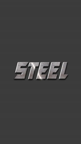 steel text on dark gray background