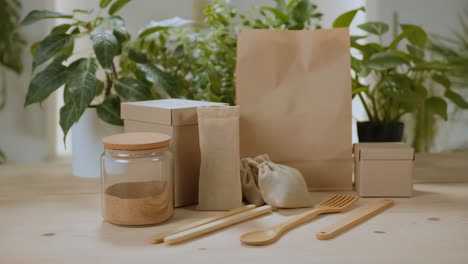 eco-friendly sustainable products and packaging with plants