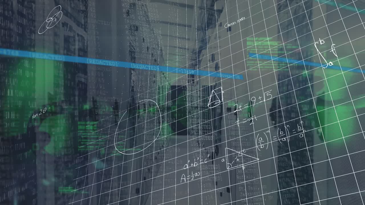 animación del procesamiento de datos en la sala de servidores