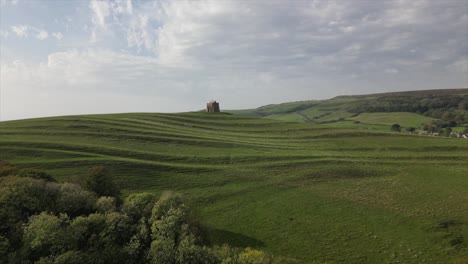 establishing shot of a church on the hill