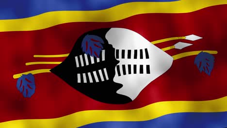 Swazi-Flagge-Weht-Im-Wind