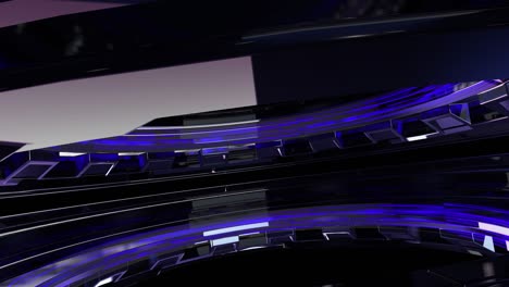 ciencia ficción creativa abstracta, estudio de alta tecnología, concepto de escenario giratorio circular, plataforma de neón, renderización 3d futurista.