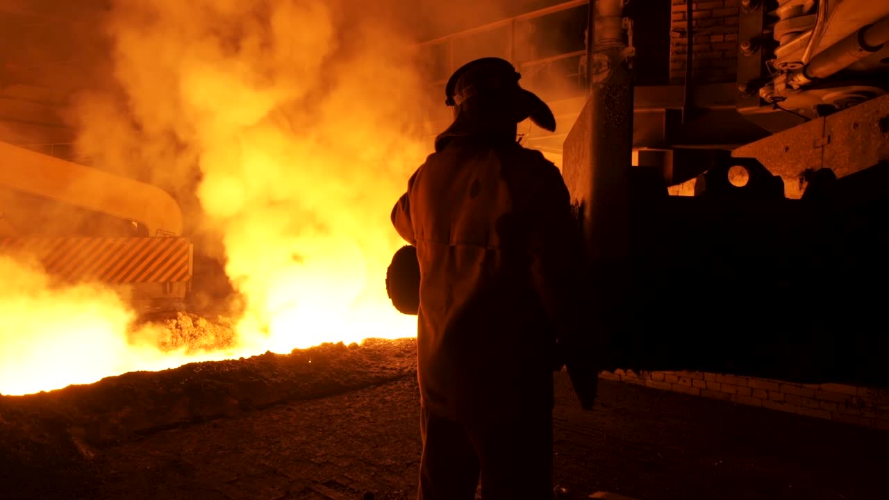 Steel Worker at a Metal Factory