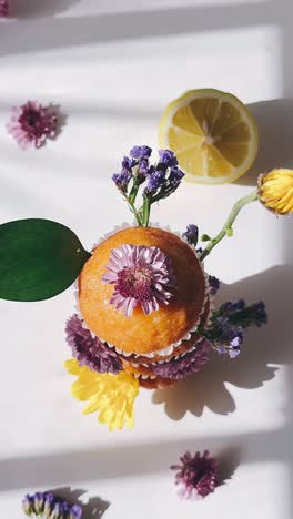 floral lemon cupcakes