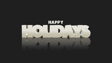 cartoon happy holidays text on black gradient