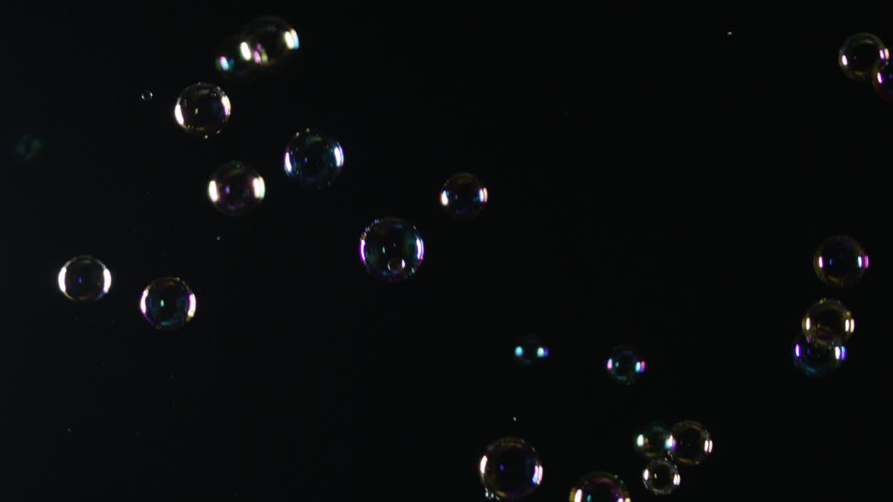 Soap bubbles on a Black Background