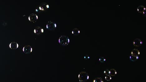 soap bubbles on a black background