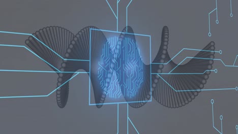 Animación-Del-Procesamiento-De-Datos-Médicos-Y-Del-Zócalo-Del-Procesador-Sobre-Fondo-Oscuro