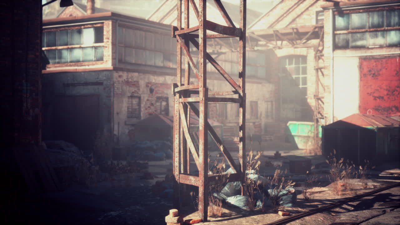 버려진 다층  ⁇ 은 벽돌 공장 건물