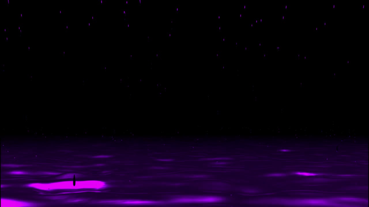 abstracta superficie de agua brillante de color púrpura y negro, bucle sin costuras. diseño. gotas de agua de lila que caen en el lago o el río por la noche