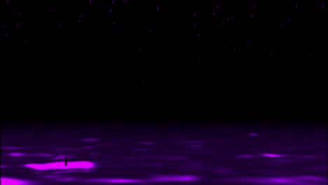 abstract shimmering water surface of purple and black color, seamless loop. design. falling lilac drops of water into the lake or river at night