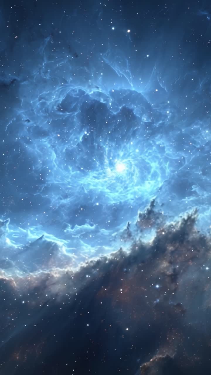A Stunning Cosmic Nebula Illuminated by Stars: Explore the Depths of Space Through Two Frames Capturing Vivid Blues and Glowing Clouds of Interstellar Gas