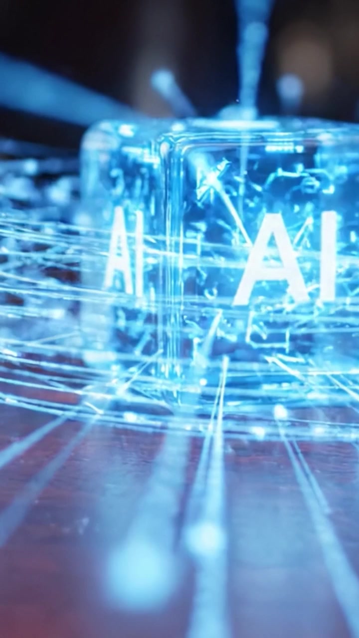Illuminated AI Cubes: A Stunning Display of Light and Technology Capturing the Essence of Artificial Intelligence in a Unique, Artistic Interpretation