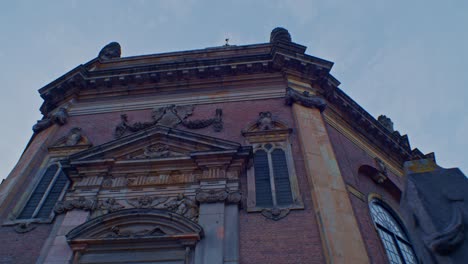 Traditional-European-Dutch-style-cathedral-chapel-architecture-building-in-Netherlands-with-authentic-art-design-and-sightseeing-sunset-slow-beautiful-walkthrough