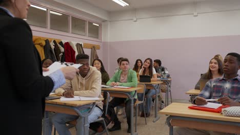 classroom with students and teacher