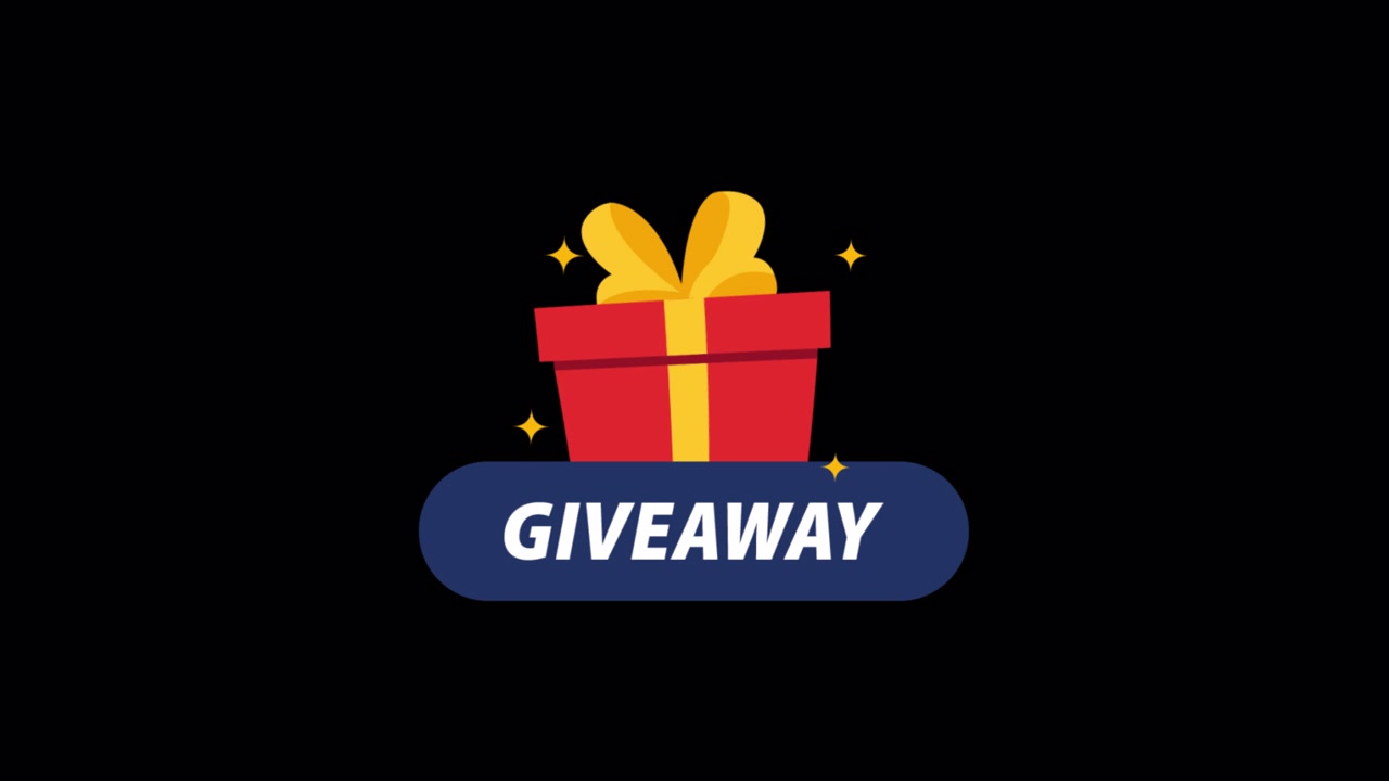 Animated Giveaway Graphic with Red Gift Box and Sparkles
