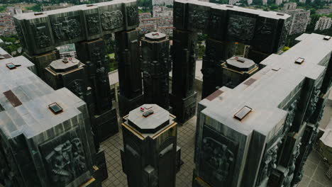 Pillars-of-Chronicle-of-Georgia-national-monument-above-Tbilisi-city