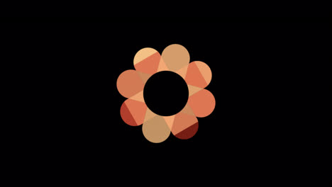 animated floral animation with rotating flower for circular shaped logo ideas