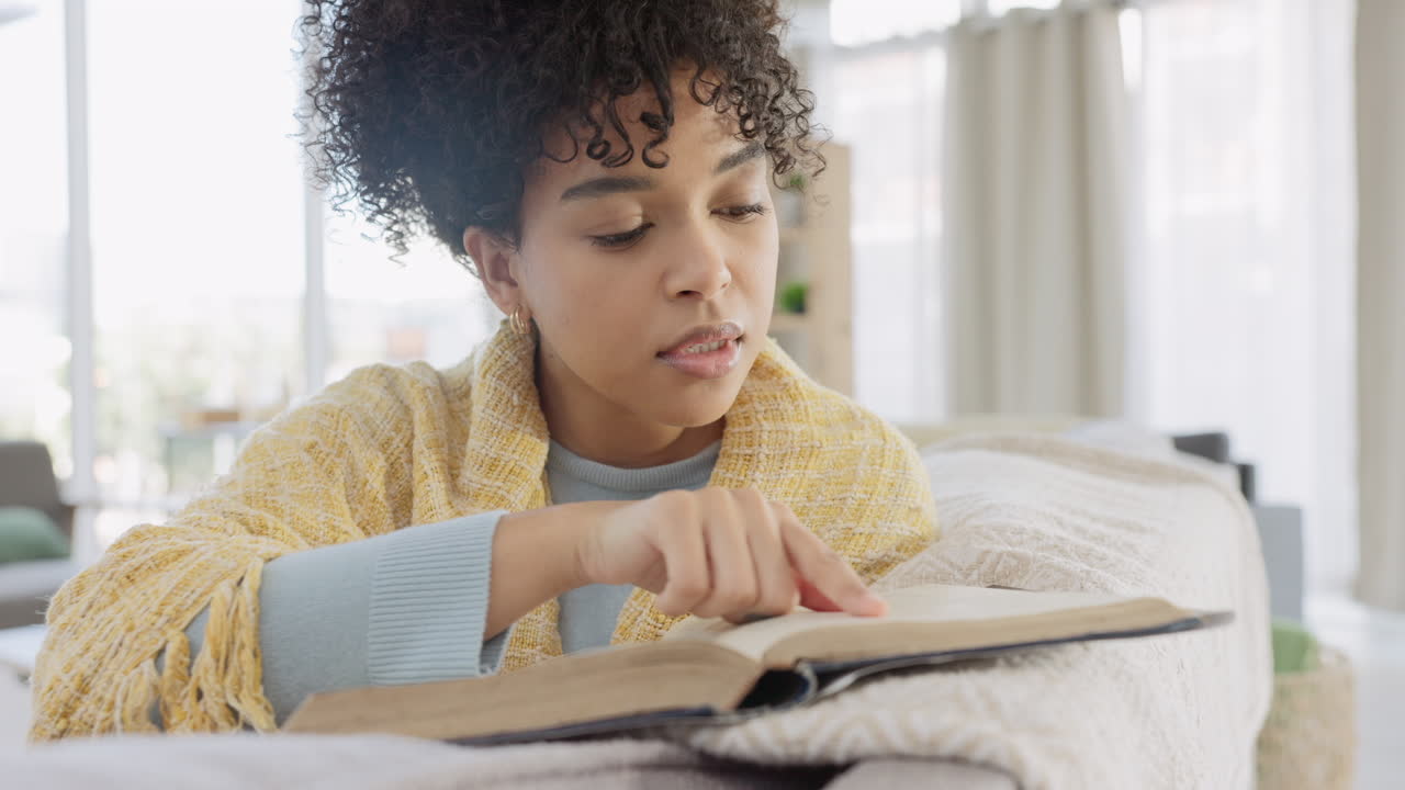 Cosy woman at home studying