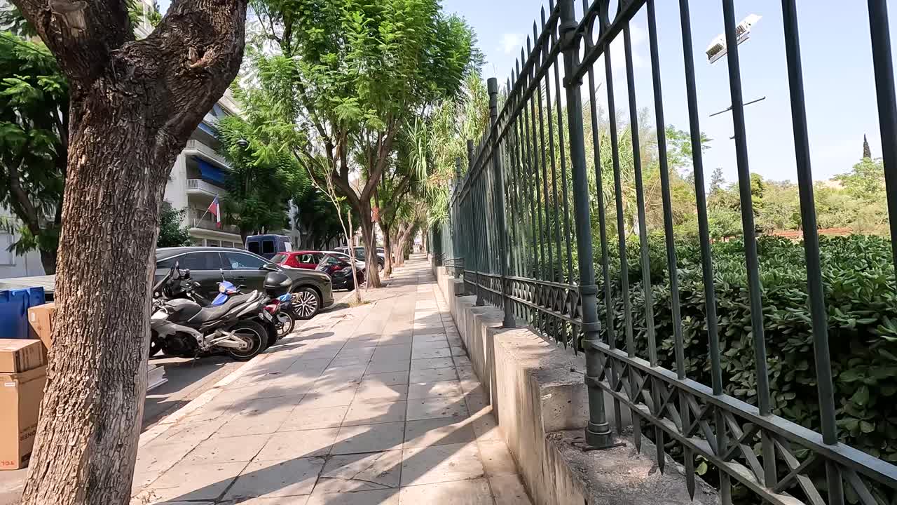 Walking through the streets of Athens.