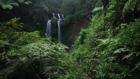 waterfall in the middle of forest named grenjengan kembar, central java, indonesia