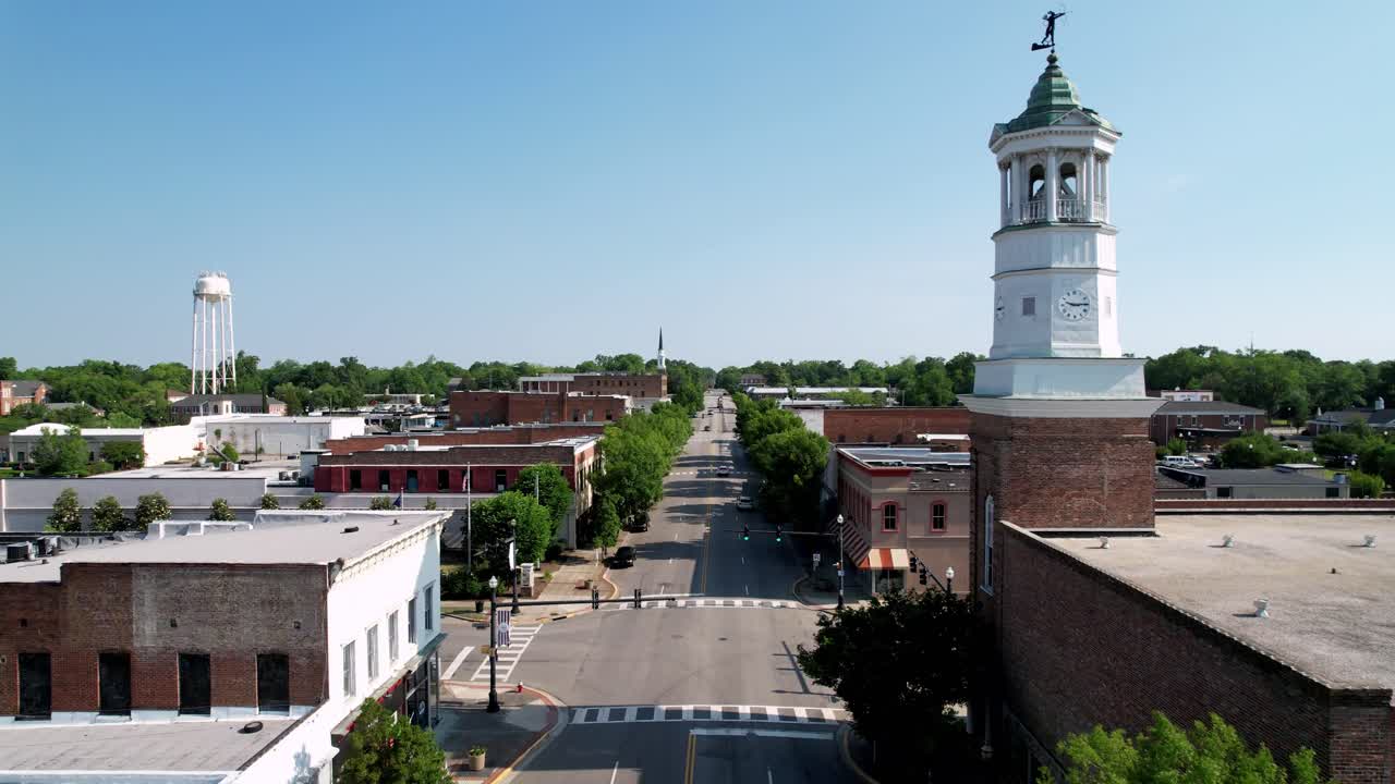pequeño pueblo de américa, camden sc, camden carolina del sur, sala de ópera, ayuntamiento, torre del reloj