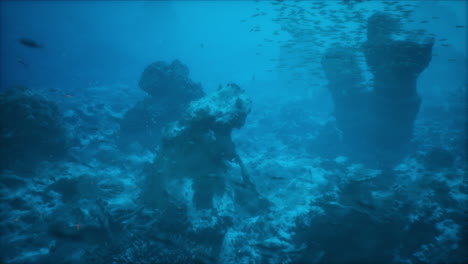 Escena de arrecife de coral submarino