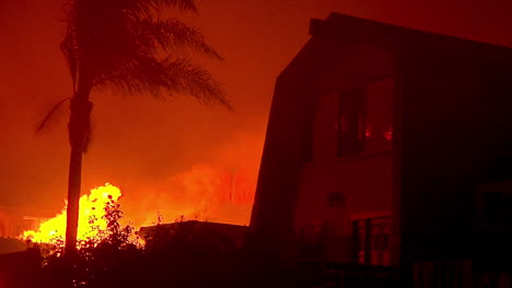 santa ana winds fuel the inferno of flames at night in the hills above ventura and santa barbara during the thomas fire 1