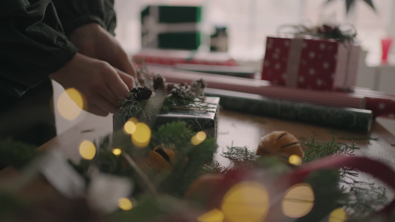 크리스마스 선물 장식 및 포장