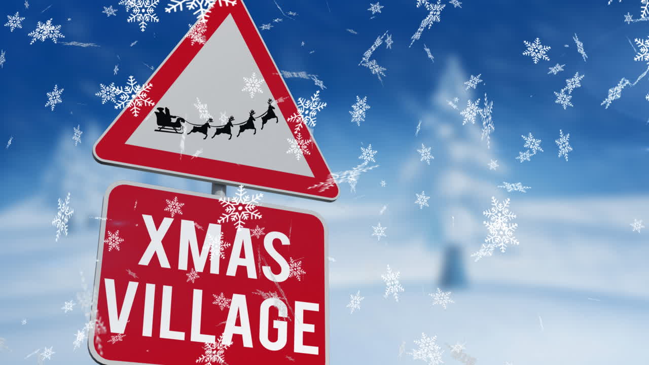 산타클로스 위 에 떨어지는 눈송이 의 디지털 애니메이션