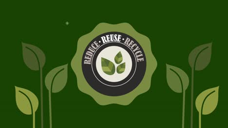 recycle product emblem with leafs