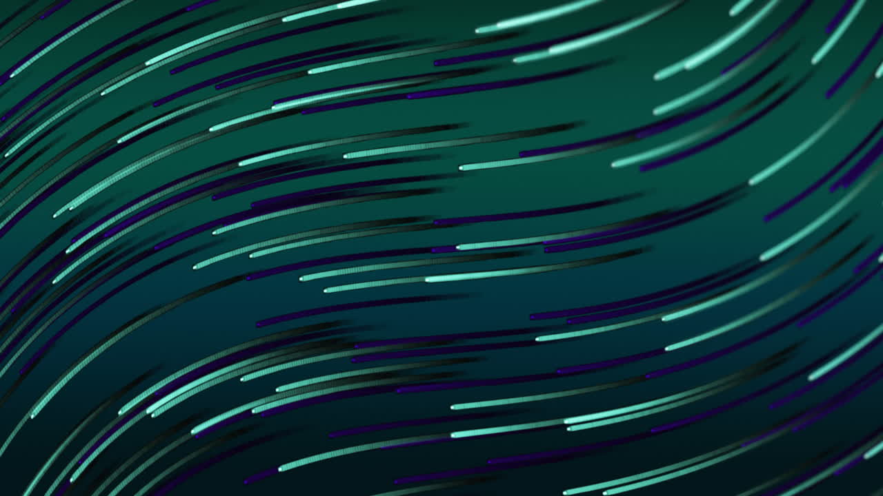 Light trails moving in waves against green background