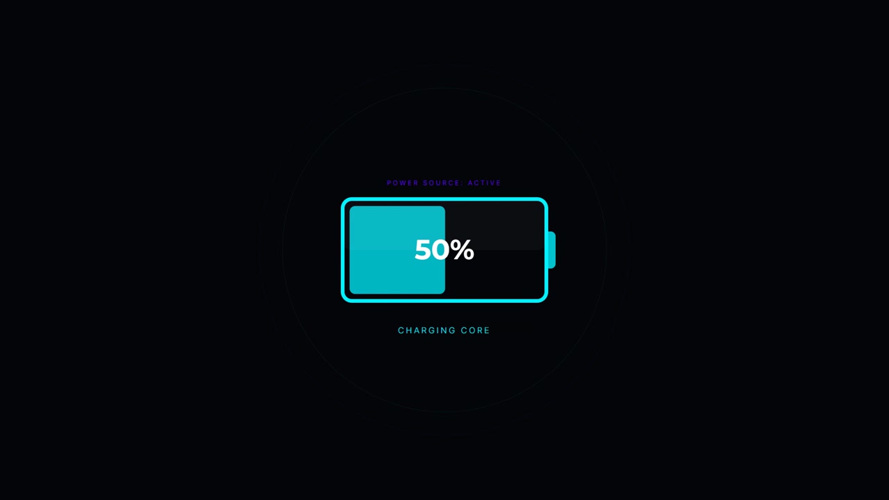Digital Battery Charging Progress Bar Animation